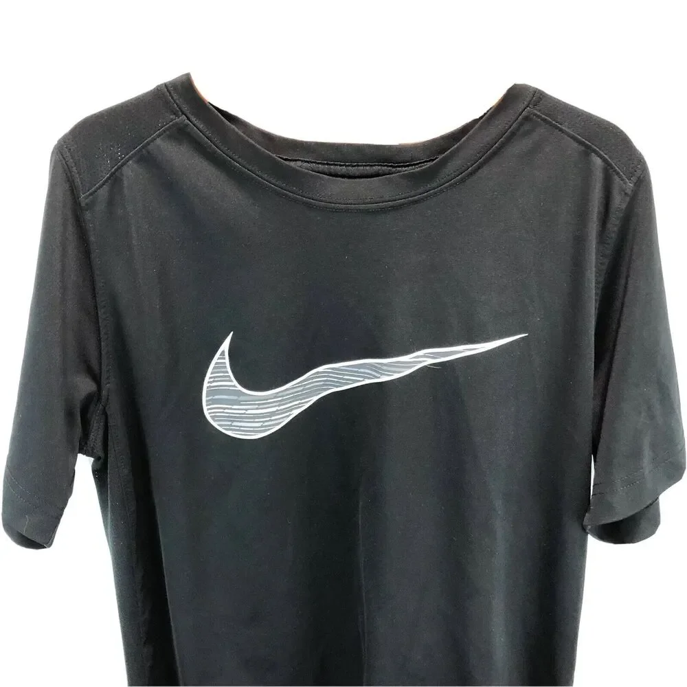 Nike DriFit Boys Black Short Sleeve Training T Shirt 909086-010 Large UU16